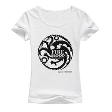 Load image into Gallery viewer, fire and blood women tshirt