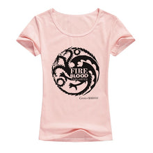 Load image into Gallery viewer, fire and blood women tshirt