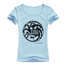 Load image into Gallery viewer, fire and blood women tshirt
